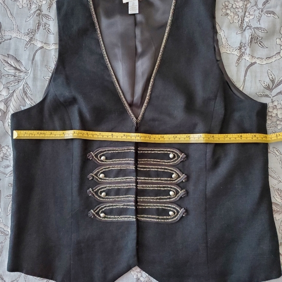 Chico's military-like linen black vest - Picture 4 of 7